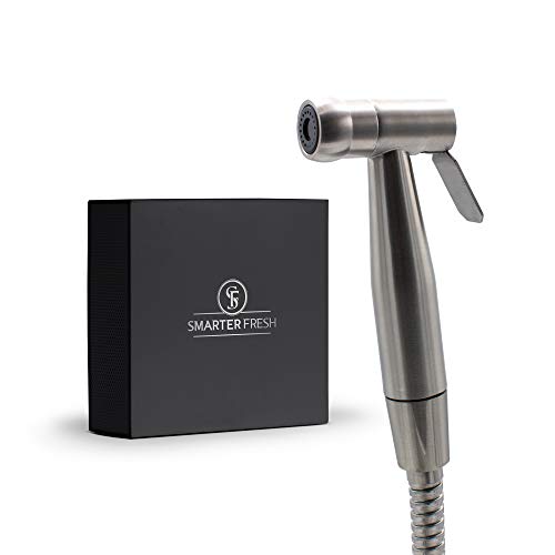 SmarterFresh Lifetime Hand Held Bidet Sprayer  Superior Pressure Control Shattaf Delivers the Freshest, Most Comfortable Cleanse  Complete Stainless Steel Diaper Sprayer Hand Bidet Set for Toilet