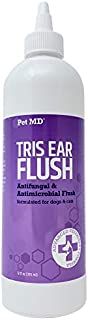 Pet MD Veterinary Tris Flush Cat & Dog Ear Cleaner - Dog Ear Infection Treatment w/Ketoconazole for Yeast Infection Treatment, Ear Mites & Fungal Infections  Perfect for Dog Grooming Kit - 12 oz