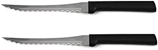 Rada MFG Tomato Slicing Knife Blade With Black Stainless Steel Resin Handles Made in the USA, 8-7/8 Inches, 2 Pack