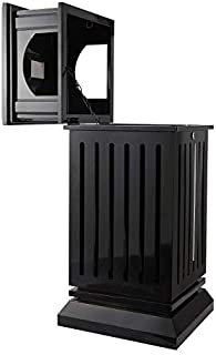 BEAMNOVA Trash Can Outdoor Ashtray Black Garbage Enclosure with Locking Lid Open Top Inside Cabinet Stainless Steel Industrial Waste Container