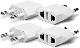 Unidapt European Plug Adapter Power Converter, Travel from Usa Us to EU Europe adaptor(4 piece)