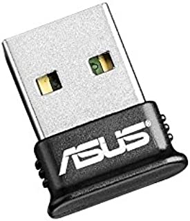 ASUS USB-BT400 USB Adapter w/ Bluetooth Dongle Receiver, Laptop & PC Support, Windows 10 Plug and Play /8/7/XP, Printers, Phones, Headsets, Speakers, Keyboards, Controllers,Black