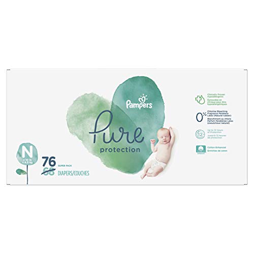 Diapers Newborn, 76 Count - Pampers Pure Protection Disposable Baby Diapers