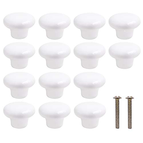 20 Packs Ceramic Cabinet Knobs, KINJOEK Vintage Ceramic Door Knobs Pull with 0.98 Inch Screws, Handles Drawer Cupboard Kitchen Cabinet Knobs for Home Kitchen Office Bathroom and Dresser