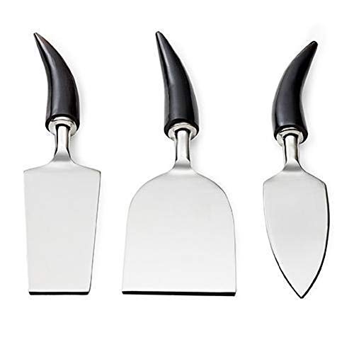 Mary Jurek Design Orion Cheese Knife 3 Piece Box Set with Buffalo Horn