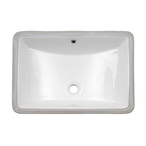 Undermount Vessel Sink - Lordear 21 Inch Rectangle Bathroom Vessel Sink Porcelain Ceramic Lavatory Bathroom Vanity Sink