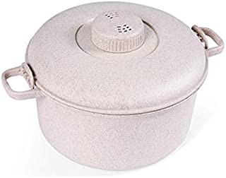 Handy Gourmet Eco Friendly Microwave Pressure Cooker - Easy Microwave Cooking - Easy & Fast Microwave Cookware for Rice, Chicken, Pasta, and More - Non-toxic & Bio-degradable Material (Beige)