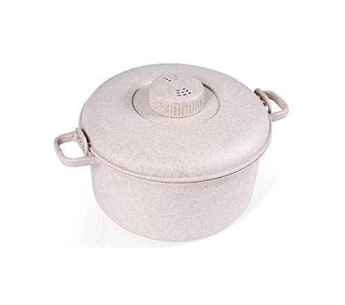 Handy Gourmet Eco Friendly Microwave Pressure Cooker - Easy Microwave Cooking - Easy & Fast Microwave Cookware for Rice, Chicken, Pasta, and More - Non-toxic & Bio-degradable Material (Beige)