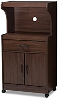 Baxton Studio Terline Kitchen Cabinet, Walnut Brown