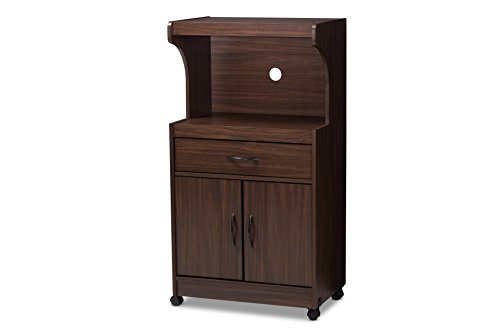 Baxton Studio Terline Kitchen Cabinet, Walnut Brown