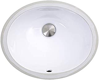 Nantucket Sinks UM-13x10-W 13-Inch by 10-Inch Oval Ceramic Undermount Vanity Sink, White