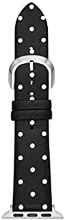 Kate Spade New York Women's Leather Apple Watch Band 38mm 40mm Color: Black/White Dot (Model: KSS0002)