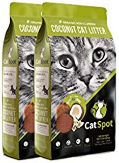 CatSpot Non-Clumping Litter: Coconut Cat Litter, All-Natural, 100% Organic, Biodegradable, Lightweight & Dust-Free (Non-Clumping, 2 Bags)