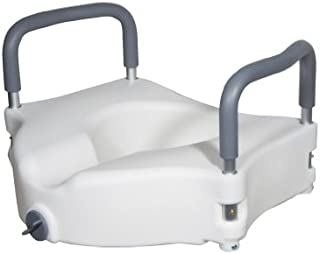 Drive Medical Elevated Raised Toilet Seat with Removable Padded Arms, Standard Seat