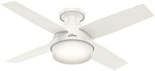 Hunter Dempsey Indoor Low Profile Ceiling Fan with LED Light and Remote Control