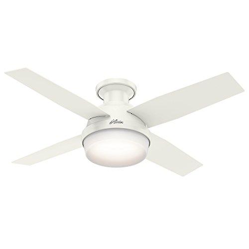 Hunter Dempsey Indoor Low Profile Ceiling Fan with LED Light and Remote Control, 44