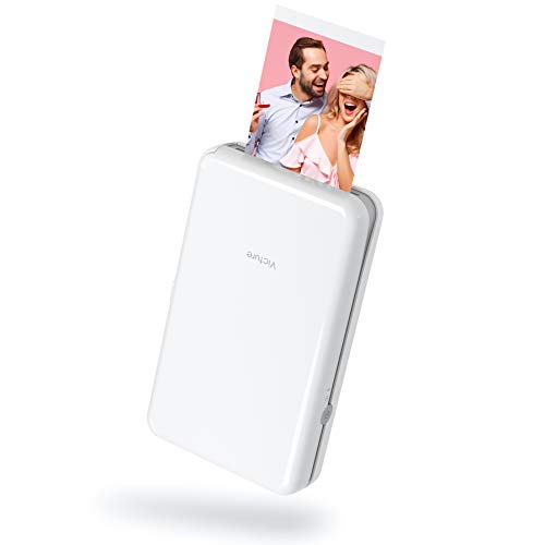 Victure 2x3 Portable Photo Printer, Bluetooth Connection, Wireless Rechargeable Including 10 Pieces of Photo Paper, Android/iOS/Tablet Devices Compatible, no Ink, 4 Pass Technology