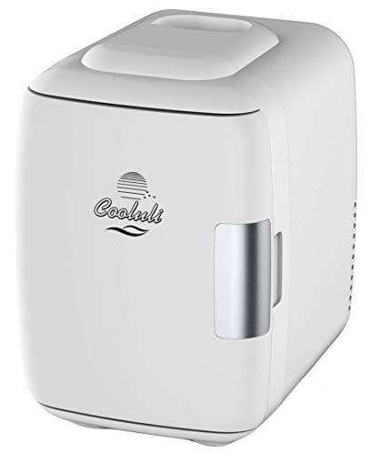 Cooluli Mini Fridge Electric Cooler and Warmer (4 Liter / 6 Can): AC/DC Portable Thermoelectric System w/ Exclusive On the Go USB Power Bank Option (White)