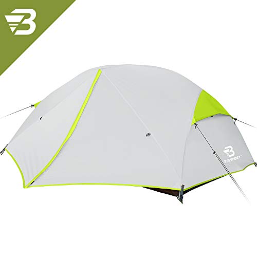 Bessport 2-3 Person Backpacking Tent Lightweight, Easy Setup 3 Season Camping Tent -Two Doors, Waterproof, Anti-UV Large Tent for Family, Outdoor, Hiking (2 Person-Green)