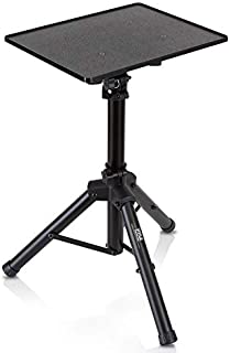 Universal Laptop Projector Tripod Stand - Computer, Book, DJ Equipment Holder Mount Height Adjustable Up to 35 Inches w/ 14'' x 11'' Plate Size - Perfect for Stage or Studio Use - PylePro PLPTS2