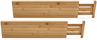 Lipper International 8897 Bamboo Wood Custom Fit Adjustable Deep Kitchen Drawer Dividers, Set of 2