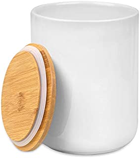 Kopmath Ceramic Food Storage Jar, 24 FL OZ (700 ml), Airtight Kitchen Canister with Bamboo Lid, Sturdy for Dishwasher, Storage Container for Coffee Sugar Tea Coffee Grounds Salt Cocoa Soda