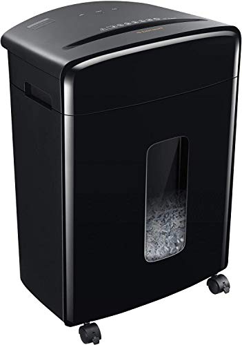 Bonsaii Updated 15-Sheet Cross-Cut Paper Credit Card Shredder for Office with 5.3 Gallon Pullout Basket and 4 Casters, 30 Minutes Running Time, Black (C221-A)