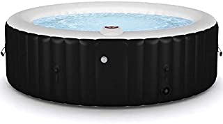 Goplus 4-6 Person Outdoor Spa Inflatable Hot Tub for Portable Jets Bubble Massage Relaxing with Accessories Set (6-Person, Black)