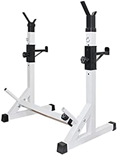 Squat Rack Multi-Function Weight Bench Commercial Intelligent Telescopic Bench Squat Rack Barbell Rack (Color : White, Size : 8357138CM)