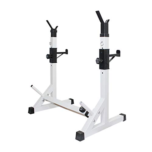 Squat Rack Multi-Function Weight Bench Commercial Intelligent Telescopic Bench Squat Rack Barbell Rack (Color : White, Size : 8357138CM)