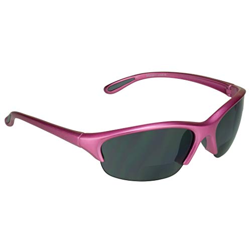 proSPORT Bifocal Sunglasses +3.00 Pink Frame Smoke Lens Unisex Lightweight Sport Sunglasses