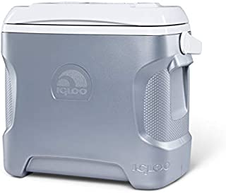 Igloo 28 Quart Iceless Thermoelectric 12 Volt Portable Ice Chest Beverage Cooler, Silver