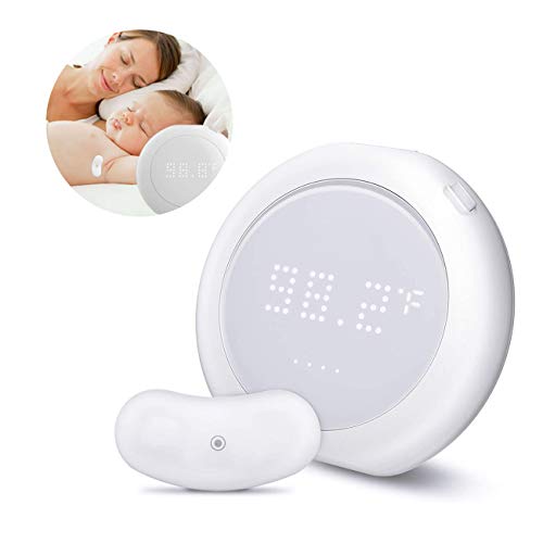 Moleath Smart Baby Thermometer for Kids, Wearable Armpit Fever Monitor, Realtime Temperature Continuous Monitor with Fever Alarm, Accurate & Reliable Reading Thermometers for Infant Toddler Adult