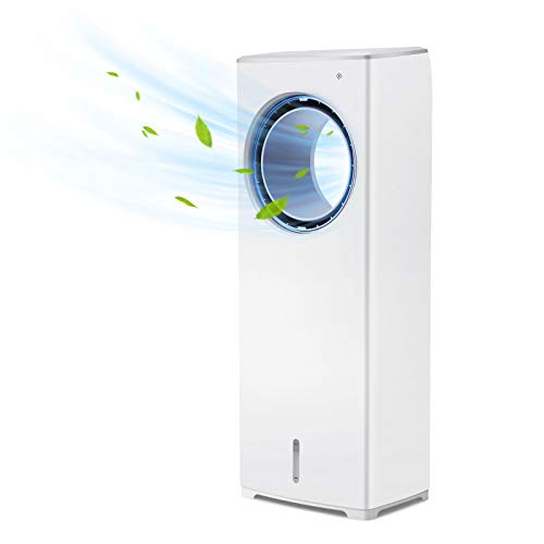 BREEZEWELL 2-in-1 Evaporative Air Cooler, Tower Fan, Swamp Cooler w/ 3 Wind Speeds, 4 Modes w/Cooling&Humidification, Remote Control, 40° Oscillation, 8-Hour Timer, Low Noise for Home & Office, 32-In