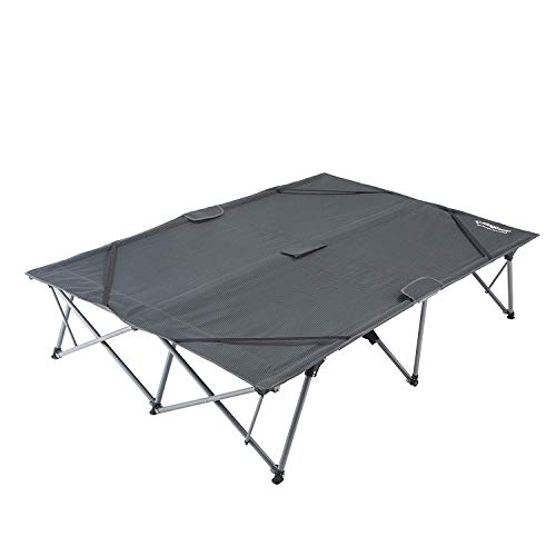 KingCamp Double Camping Cot for 2 Person, 550 Lbs Capacity, Oversized Heavy Duty 1200D Oxford, Anodized Steel Frame Folding Sleeping Bed with Wheeled Carry Bag for Indoor & Outdoor