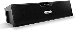 Soundance FM Radio Wireless Bluetooth Speaker Alarm Clock, Portable Radio Speaker with Digital LED USB Rechargeable for Office Desk Home Bedroom Bedside Desktop Computer, SDY019 Black