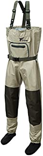 8 Fans Breathable Chest Wader for Men Stocking Foot 3-Ply 100% Durable and Waterproof Insulated Fishing Chest Waders for Fly Fishing,Duck Hunting, Kayaking for Men and Women (Khaki, 3X-Large)