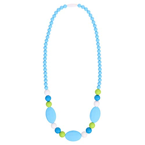 Joysiya Silicone Teething Necklace Beads Chewable Mum Baby Nursing Jewelry - Blue