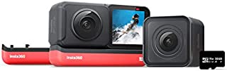 Insta360 ONE R Twin Edition Battery Kit  4K Action Camera & 5.7K 360 Camera with Interchangeable Lenses, Stabilization, IPX8 Waterproof, Touch Screen, AI Editing