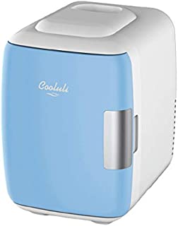 Cooluli Mini Fridge Electric Cooler and Warmer (4 Liter / 6 Can): AC/DC Portable Thermoelectric System w/ Exclusive On the Go USB Power Bank Option (Blue)