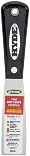 HYDE 02000 and Silver Putty Knives, Professional, 1-1/4 in. Blade Wdth, 1 Pack, Black