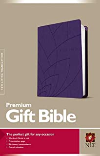 Premium Gift Bible NLT, Petals (Red Letter, LeatherLike, Purple)