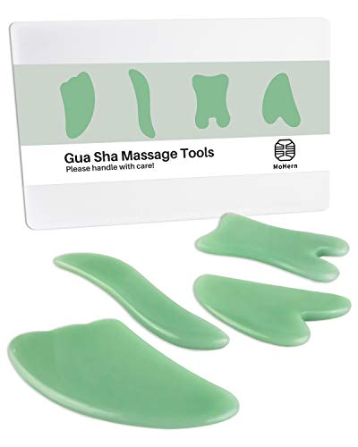 Gua Sha Massage Tools, 4 Pcs Gua Sha Tools of Multi-Shapes, Guasha Scraping Massage Tools for Face and Body by MoHern