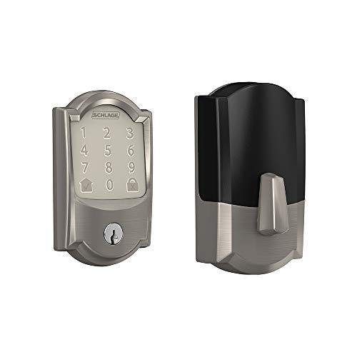 Schlage Encode Smart WiFi Deadbolt with Camelot Trim In Satin Nickel