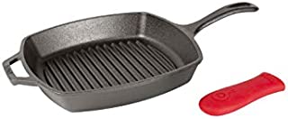 Lodge Manufacturing Company L8SGP3ASHH41B Lodge Cast Iron 10.5-inch Square Grill Pan, Black