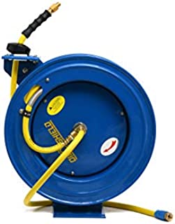 Oil Shield 18ga. Heavy Duty Retractable Air Hose Reel - Next-Gen Rubber Hose (3/8