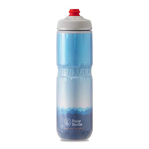 Polar Bottle Breakaway Insulated Bike Water Bottle - BPA Free, Cycling & Sports Squeeze Bottle (Ridge - Cobalt Blue & Silver, 24 oz)