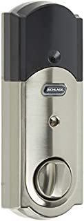 Schlage Z-Wave Connect Camelot Touchscreen Deadbolt with Built-In Alarm, Satin Nickel, BE469 CAM 619, Works with Alexa via SmartThings, Wink or Iris