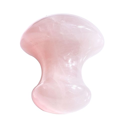 JOVIVI Handmade Natural Rose Quartz Gua Sha Scraping Massage Tool, Mushroom Shape Guasha Board for Spa Relaxing Meditation Massage