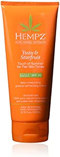 Hempz Hempz yuzu & starfruit touch of summer moisturizing gradual self-tanning creme with spf 30 for fair skin tones, 6.76 ounce , 6.76 Ounce